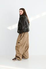 COMFY SHORT PADDING JUMPER VINTAGE LEATHER BROWN