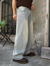 Fitz stripe denim pants