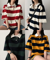 O'Kle Color Rugby Unit price Collar Short-sleeved T-shirt