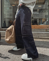 アベローステッチカーゴデニムパンツ