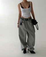 Rocky Deep Round Ribbed Sleeveless