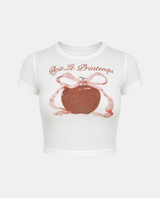 リア フレンチ アップル リボン Tシャツ