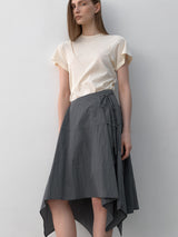 (SK-5011)POINTED HEMLINE FLARE SKIRT