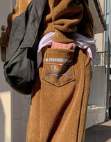 [Mink Brushed] Trust velvet corduroy crop hood pants SET