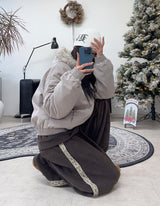 Rat Fur Hooded Bomber Jacket