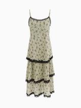FLEUR ANTIQUE LACE-TIERED DRESS