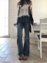 Bridget Gradient Washing Bootcut Denim Pants