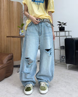 Decken Damaged Wide Denim Pants