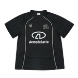 25SS カラーリングパイピングフットボールジャージ半袖Tシャツ ブラック