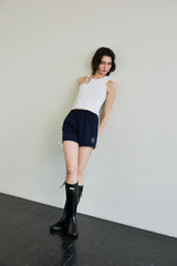 BEBE UNBALANCE SLEEVELESS TOP / WHITE