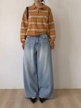 552 Cut-out Wide Denim Pants