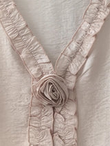 Romantic Rose Pleated Blouse – Perfect for Wedding Guest Outfits