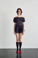 MINI HEART TWO WAY BLOUSE / NAVY