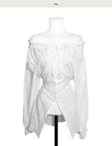 Dohwa Long Off-Shoulder & Strap Long Blouse