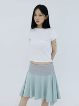 SOFT CONTRAST FLARE SKIRT(MINT)