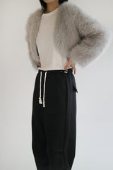 Crop fur jacket
