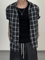 Linen check half shirts