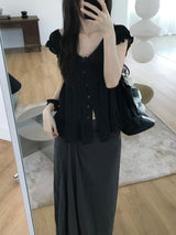 Grace Frill Blouse (2 colors)