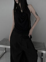 twist drape halter knit top (2color)