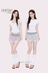 lace plum banding pants skirt
