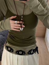 Spiral symbol suede necklace