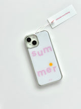 サマー ホワイト ピンク シルバー エポキシ ケース