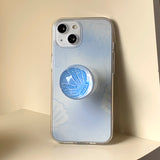 パステルブルークラムフォーンケーススマホグリップセット