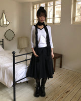 ジェブプリーツバックバンドミディスカート
