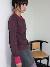 ラブユーソングスリーブT (GREY & PINK)