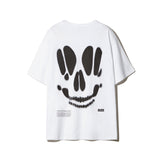 スマッジングスカルグラフィックTシャツ_ホワイト