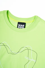 オーバーフィットラインドローイングTシャツ
