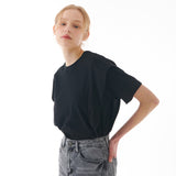 カッティングラインフリルTシャツ BLACK