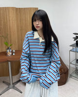 Pend Striped Collar Sweatshirt