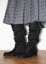 BELTED SUEDE LONG BOOTS