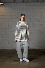 JERRY STRIPE OVERFIT LONG SLEEVE T-SHIRT / IVORY