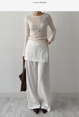 Weekly Tencel See-through Long Sleeve T-shirt