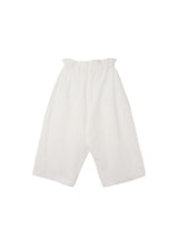 6CRAYON White French Lotus Waist Drawstring Wide Leg Casual Shorts