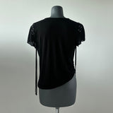 シースルースリムラインTシャツ ブラック