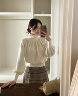 Colb Puff Shirring Button Polar Knit
