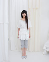 TEA DIARY V-NECK TOP / WHITE