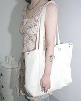 Quilted cotton max tote bag