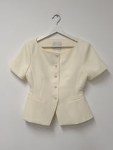 Twill Glass Boat Neck Jacket