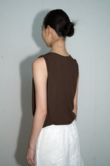 Dual-Way Layered Wrap Top (Brown)