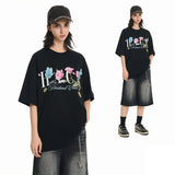 バタフライローズエンブロイダードロゴTシャツ