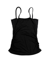 Lay Shirred Mesh Layered Sleeveless