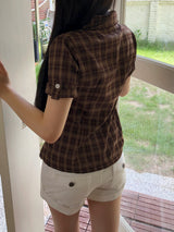 Ennya Check Roll-Up Short-Sleeve Shirt
