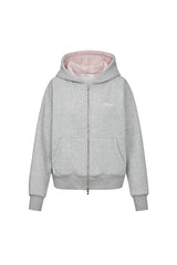 Raglan 2way Hood Zip-up (MELANGE GREY)