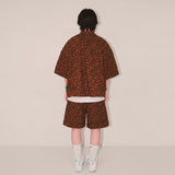 flower turn-up shorts_brown