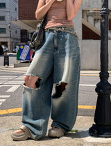 Lecle Funky Damage Balloon Denim Pants