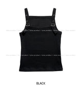 Point buckle ribbed sleeveless